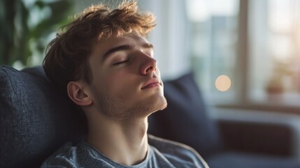 Peaceful Relaxation: A Young Man's Moment of Tranquility