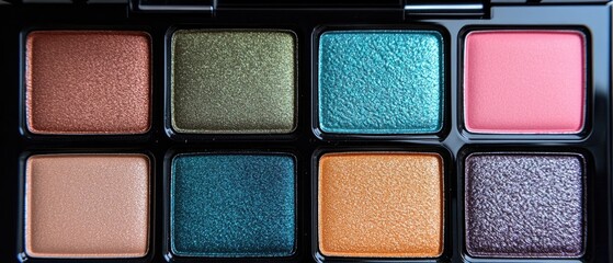 Fototapeta premium Eight Eyeshadow Colors in a Compact Palette