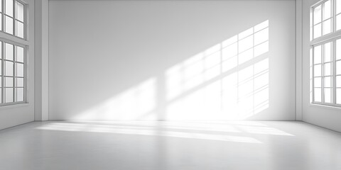 Fototapeta premium a white room with a large window