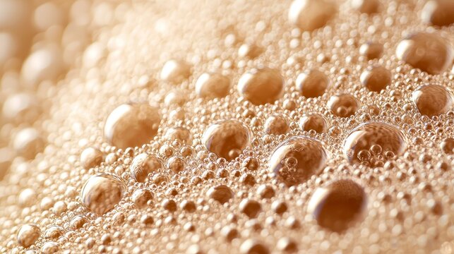 Detailed macro shot of mashed malt during the fermentation stage, highlighting the frothy bubbles and earthy tones of the beer brewing process