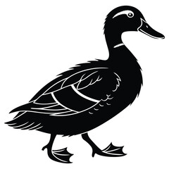 Vector art of a walking duck