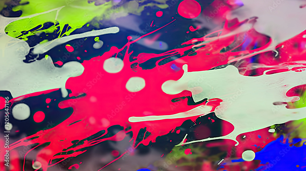 Poster neon colors dance on a dark background, creating a mesmerizing artistic expression