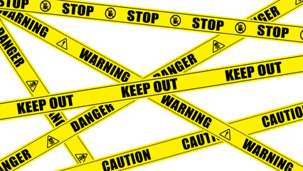 規制テープのベクターイラストセット　5種