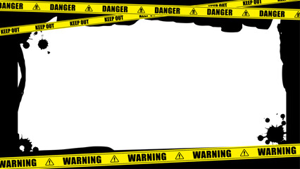 規制テープのベクターイラストフレーム