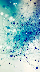 Complex Blue Network Structures Symbolize the Fusion of Technology and Connectivity