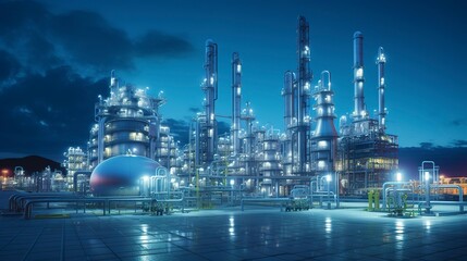 A photo of a biorefinery producing sustainable chemical energy