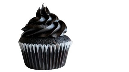 Black cupcake on transparent background 