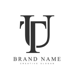 TU trendy logotype template. Initial letter t and u classic font style. Creative logo for company name or identity.