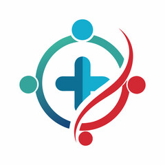  Medical minimalist logo on white background