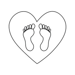 Continuous one line Foot sole drawing of minimalist outline vector icon