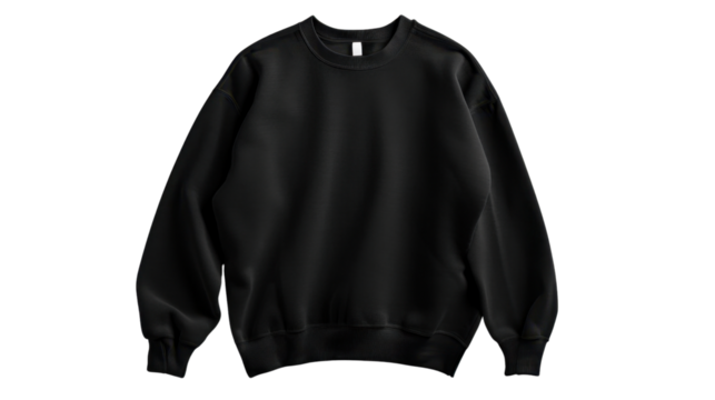 Black sweater on transparent background