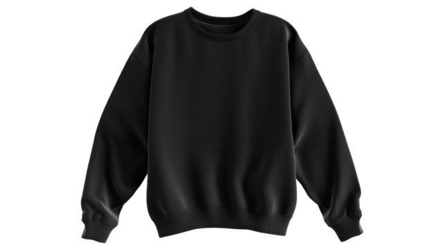 Black sweater on transparent background