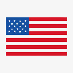 Illustration of the USA national flag on white background