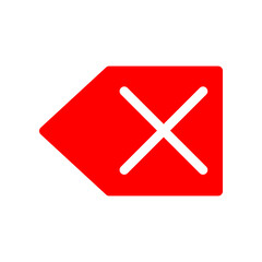 Obraz premium Icon to delete text on the keyboard.