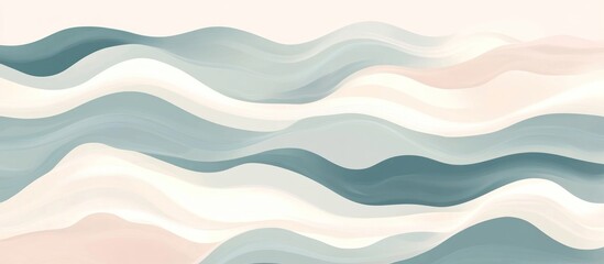 Seamless flowing waves pattern in muted tones, abstract background, design element