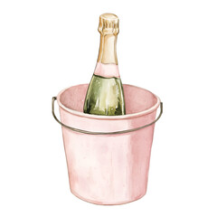 Champagne Bucket Clipart Vector Illustration