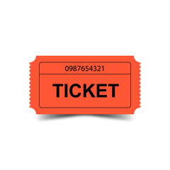 Professional, classic light red ticket for entry or any other needs