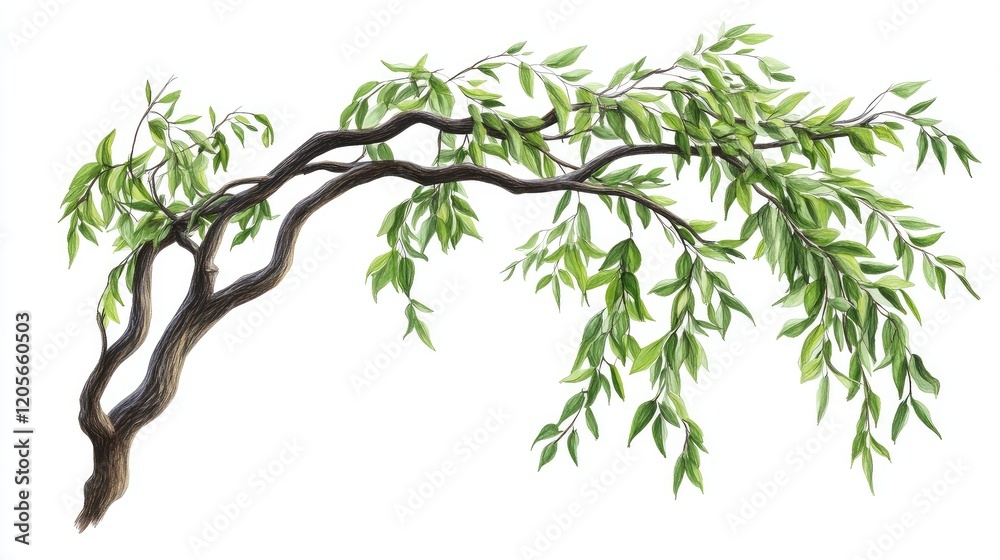 Wall mural bamboo leaves isolated on white background