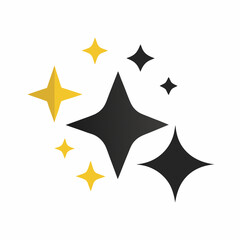  Sparkles black icon vector art illustration