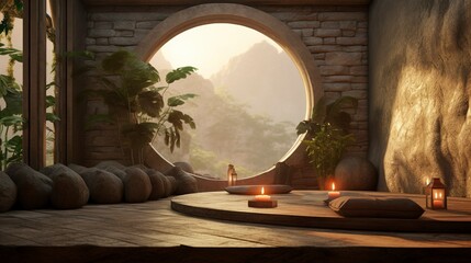 A photo of a meditation space in a spa retreat.