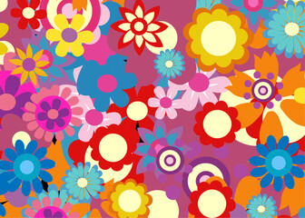 Naklejka premium colorful spring flowers vector illustration