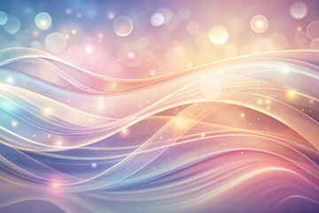 Abstract Pastel Waves with Glowing Shimmer and Soft Light Bokeh Background