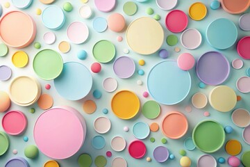 Pastel Circle and Sphere Abstract Design Featuring Varied Sizes and Soft Hues