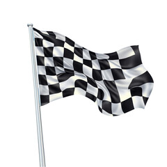 Checkered Flag Waving in the Air