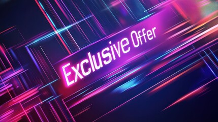Sleek and Dynamic Exclusive Offer Banner with Angular Lines and Neon Glow Effect