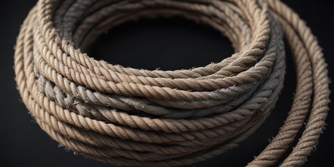 A coiled rope with exposed metal core and shredded insulation, exposed metal, wire., coiled rope