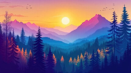 sunrise in mountains