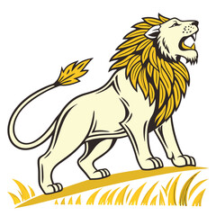 lion vector art silhouettes style with white background 