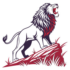 lion vector art silhouettes style with white background 