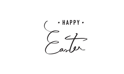 Happy easter text font calligraphy hand written lettering script black color egg happy easter day springtime season celebration festival event april month march 2025 year rabbit bunny symbol sign art