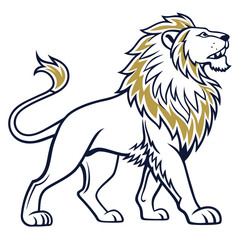 lion vector art silhouettes style with white background 