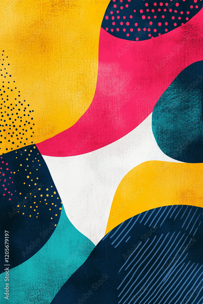 Poster Abstract geometric shapes and colorful patterns in a modern artistic style