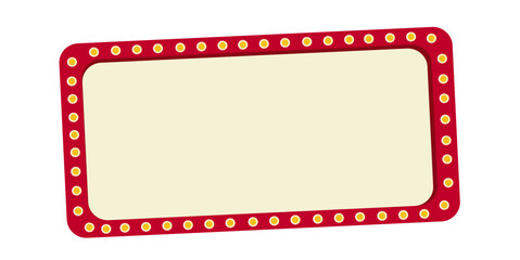 Retro lightbox vector template different shape with lightbulb isolated on transparent background for party poster, banner advertising, promotion and sale billboard, cinema, bar show.