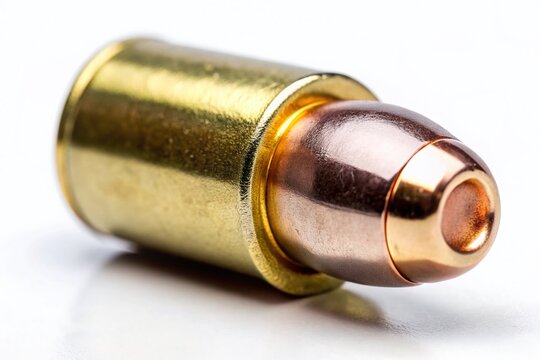 9mm Bullet Close-up: High-Resolution Stock Photo of Ammunition Detail