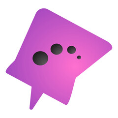 Speech bubble with gradient. Conversations, discussions and help. Cartoon shape of bubble with message. Vector illustration isolated on white background.