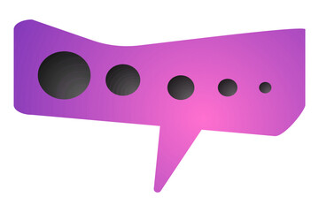 Speech bubble with gradient. Conversations, discussions and help. Cartoon shape of bubble with message. Vector illustration isolated on white background.