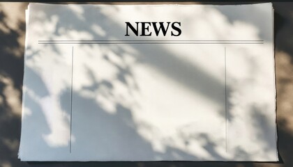 Blank Newspaper Page with Shadow Overlay Ideal for Mockups and News Content Creation