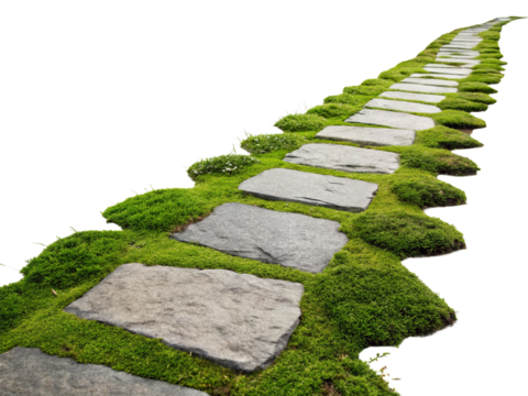 Walkway in the park isolated on transparent background.