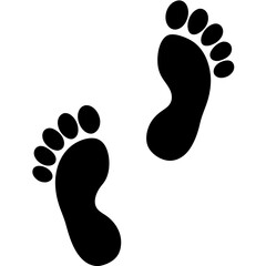 foot prints on white background