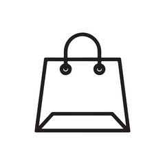 Shopping bag outline icon vector on white background