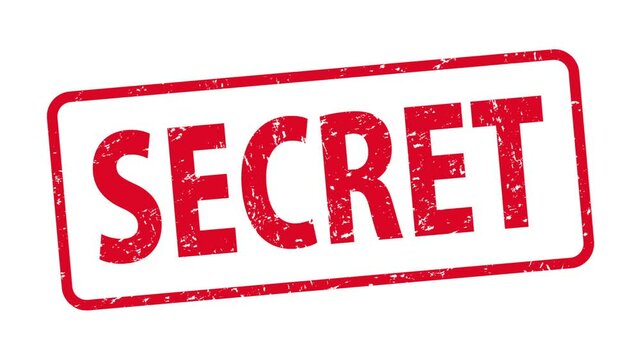 SECRET：英語のゴム印（白背景）