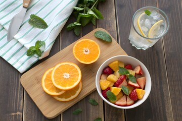 vegetables on a wooden table