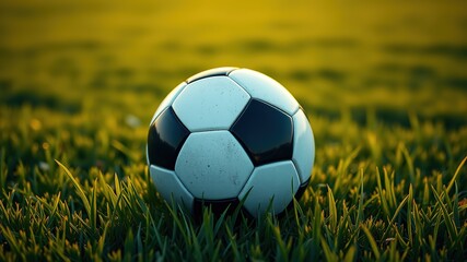 Sunrise Soccer Ball on Grass - Stunning AI Photo