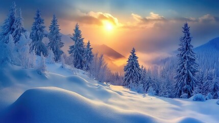 sunrise in the mountains