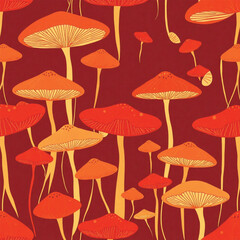 seamless pattern with mushrooms