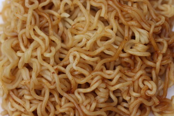 Close up of instant noodles.